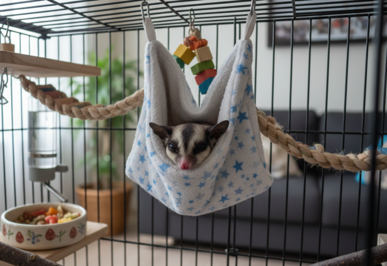 Firefly_Gemini Flash_Sugar Glider sleeping at home, it is a pet 708470