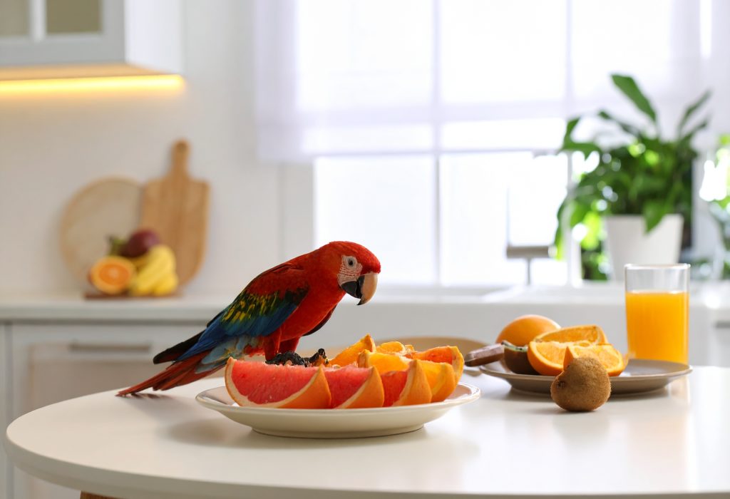 Firefly_parrot eating fruit at home 184816 Firefly_parrot eating fruit at home 184816